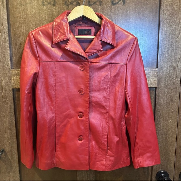 Deni Moda Nuova Jackets & Blazers - Classic Red Leather Jacket
